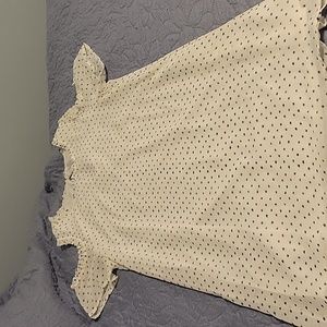 Blue white polka dotted crepe lined dress